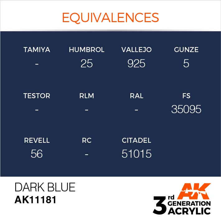 AK Interactive 3rd Gen Cross Reference Dark Blue