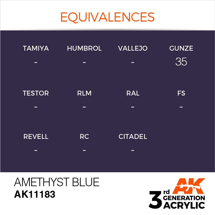 AK Interactive 3rd Gen Cross Reference Amethyst Blue
