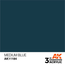 AK 3rd Gen Medium Blue acrylic paint color swatch for hobby use with brush or airbrush applications.