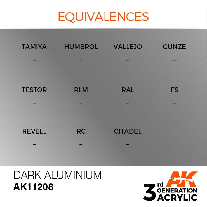 AK Interactive 3rd Gen Cross Reference Dark Aluminium