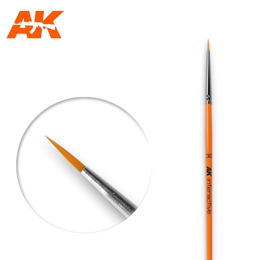 AK Interactive Round Paint Brush 3/0 Synthetic