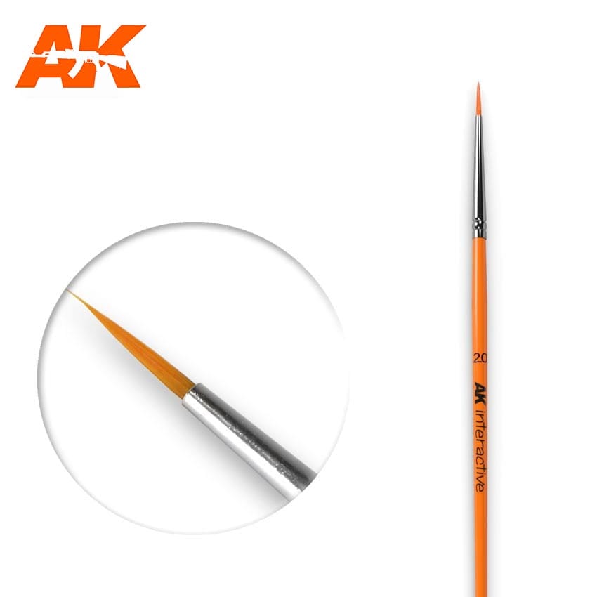 AK Interactive Round Paint Brush 2/0 Synthetic
