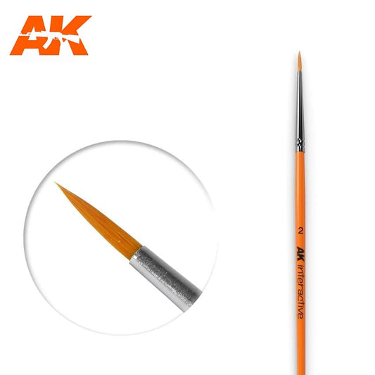 AK Interactive Round Paint Brush 2 Synthetic