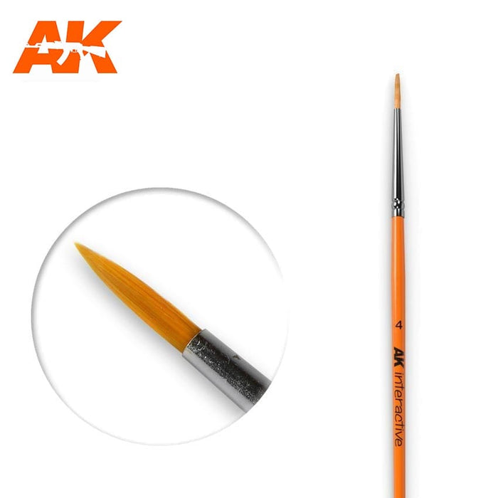 AK Interactive Round Paint Brush 4 Synthetic