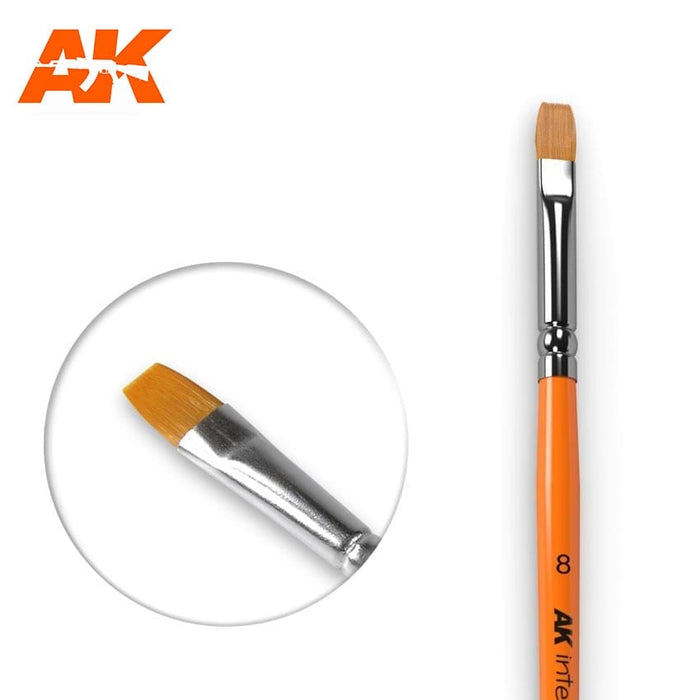 AK Interactive Flat Paint Brush 8 Synthetic