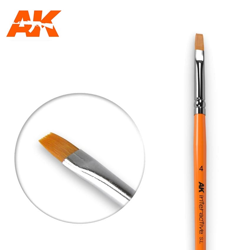 AK Interactive Flat Paint Brush 4 Synthetic
