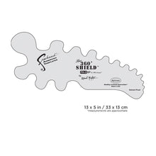 Essential Seven 360 Degree Shield solvent-proof airbrush stencil template for precise artwork protection and creative effects.