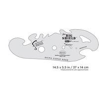 Essential Seven Big Shield stencil template with curved edges for airbrush graphics, solvent-proof and versatile shaping tool.