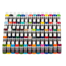Createx Complete Set 80 Colors includes neon fluorescents, iridescents, pearls, transparent, and opaque airbrush paints.