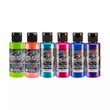 Wicked Electric Tropics Set six vibrant 2oz pearlescent airbrush acrylic colors for multi-surface use.