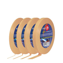 FBS Fine Line Performance Tape rolls with crepe paper for precise color separation on curves and uneven surfaces.