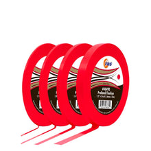 FBS Red Fineline Tape rolls in red, extra soft, thin, ideal for fine line paint masking and color separation.