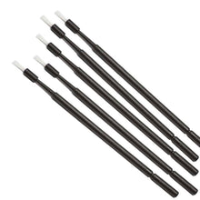 Micro Brushes with black handles showing fine white bristles designed for precision application, pack of 25 for detailed work.
