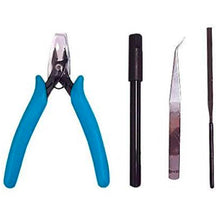Mr. Hobby Tool Set with nipper, black paint marker, precision tweezers, and detail sculpting tool for model building.