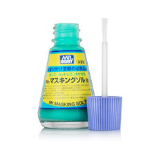 Mr. Masking SOL R liquid mask by Mr Hobby in 25ml bottle with brush for precise water-soluble paint masking.