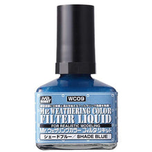 Mr. Weathering Filter Liquid Blue bottle for realistic modeling with shade blue weathering color filter liquid.