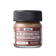 Mr. Weathering Pastel Mud Red jar with brown label and black lid for detailed weathering effects in modeling.
