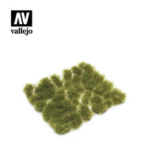 Vallejo Scenery Wild Tuft Dense Green large 6mm model grass clumps for diorama and scenery with 35 units.