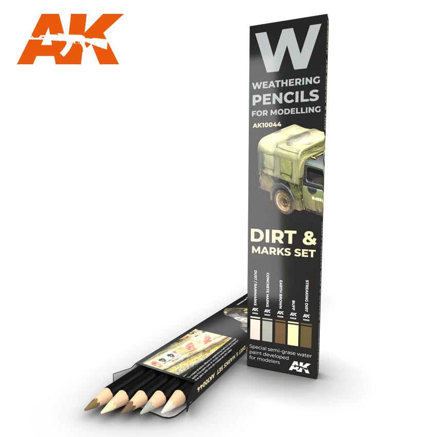 AK Interactive Watercolor Pencil Set Splashes, Dirt And Stains Dirt Marks set