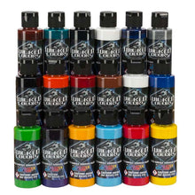 Wicked Colors: 18 Color Set multi-surface airbrush paints with durable, exterior-grade pigments for textiles, models, and more.